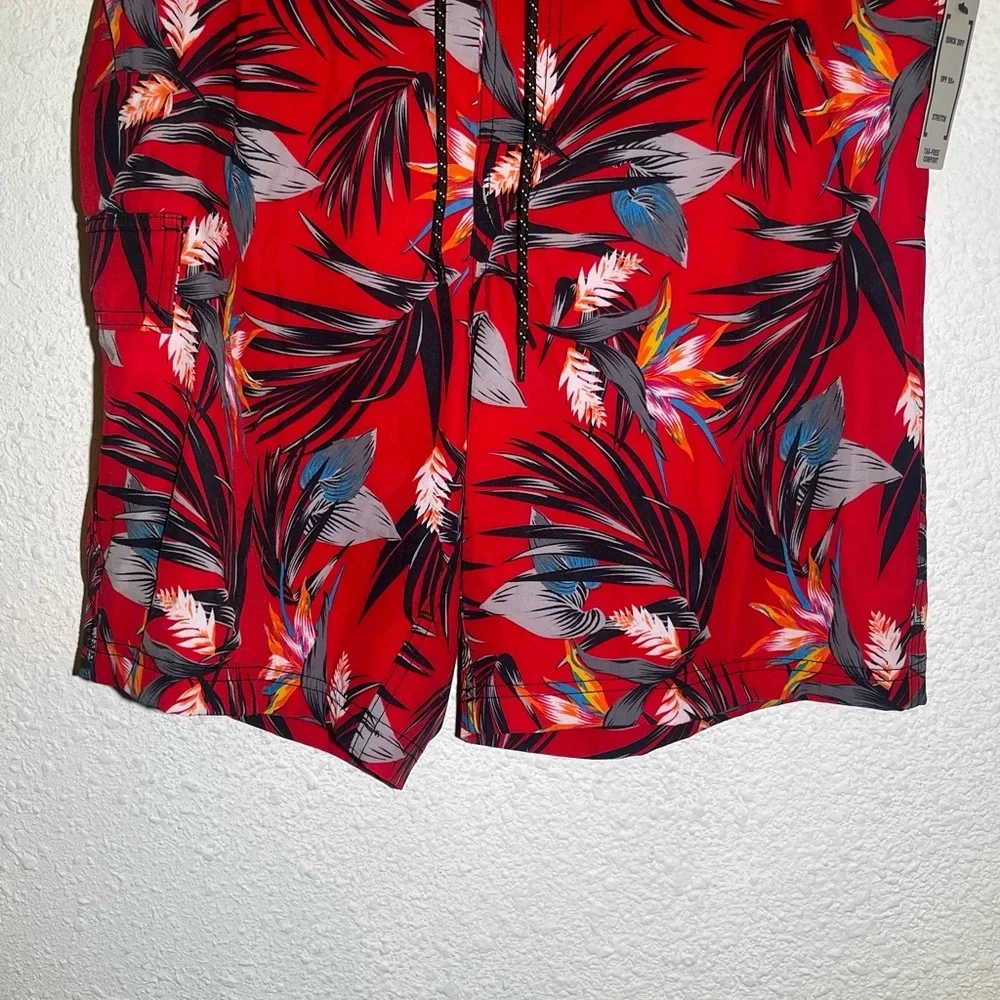 George Novelty E-board 9” tropical print swim trunk size 36